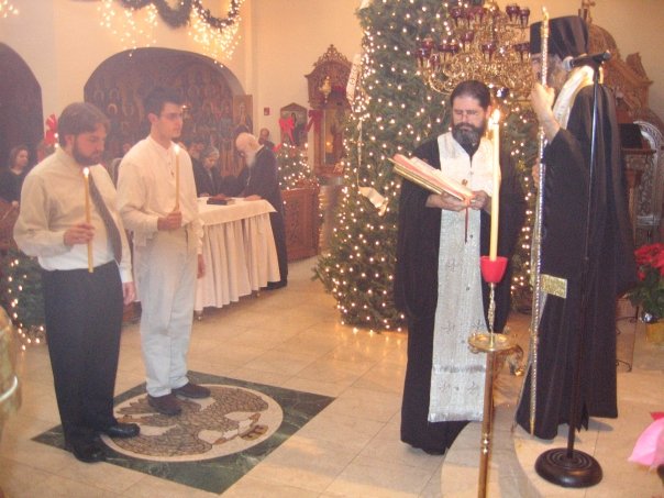 Father Anastasios and Andrew at His Baptism